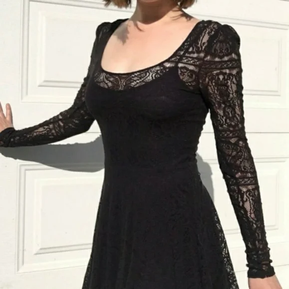 Free People | Dresses | Free People Blacknavy Lace Dress | Poshmark Free People | Dresses | Free People Blacknavy Lace Dress | Poshmark